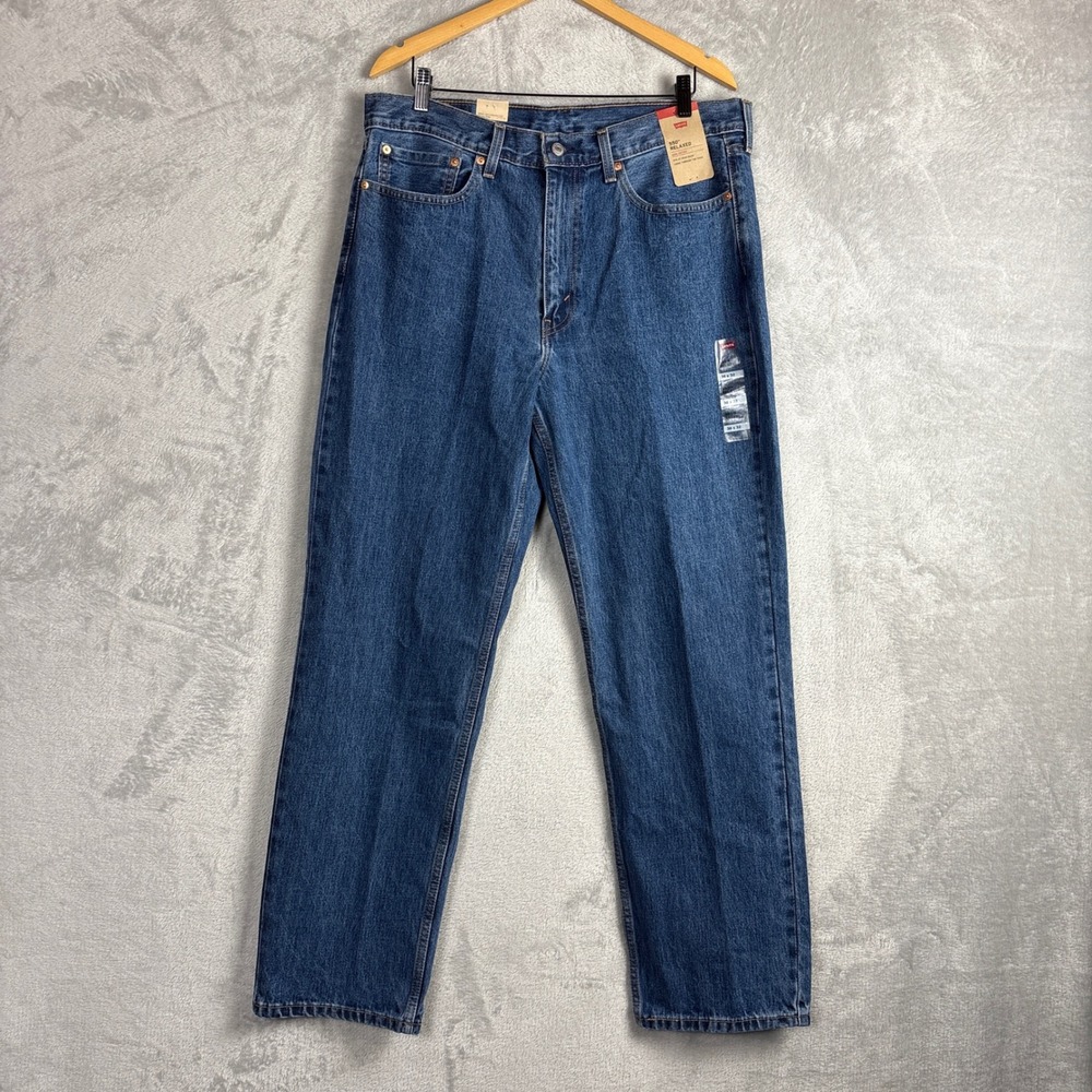 NWT Levi's Jeans 550 Relaxed Fit 36x32 Blue Medium Wash Denim NWT Tapered Leg